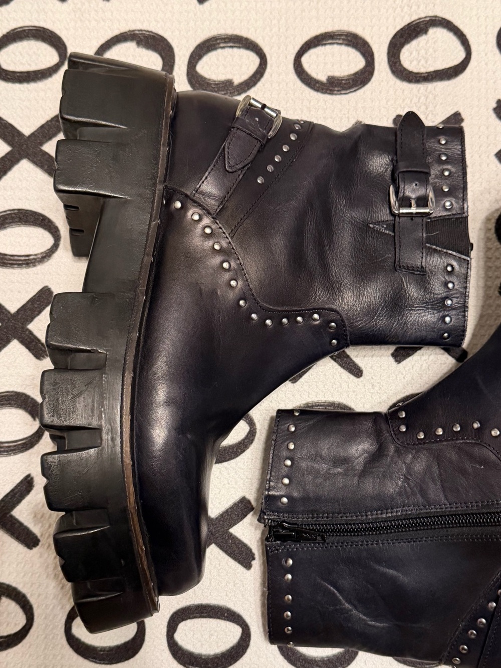 Free People Black Studded Ludwig Combat Boots - Picture 5 of 11